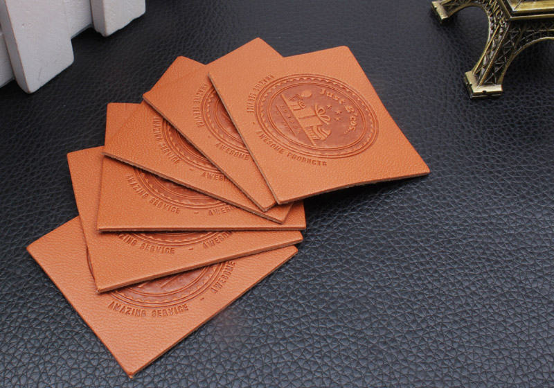 Custom emboss printed PU leather labels sew on tag for shoe or bags handcraft label tags 1000pcs lot