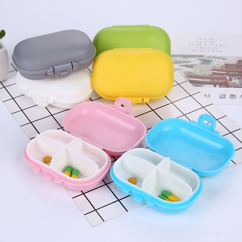 Portable 4 Grid Plastic Medicine Box Splitters Organizer Medicine Organizer Holder Container Tablet Pill Box Case Medicine Case