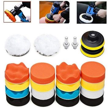 7Pcs Buffing Pad Set 5 inch Auto Car Polishing Pad Kit for Car Polisher + Drill Adaptor Power Tools Accessories