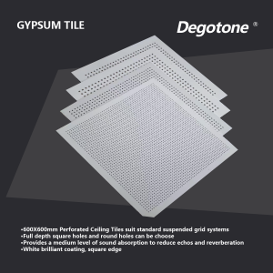12mm Perforated gypsum board ceiling tiles