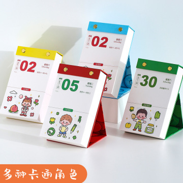 2021 Year Cute girl series 365 days calendar tearable desktop note Daily Schedule Kawaii Stationery Study Planning Learning Kids