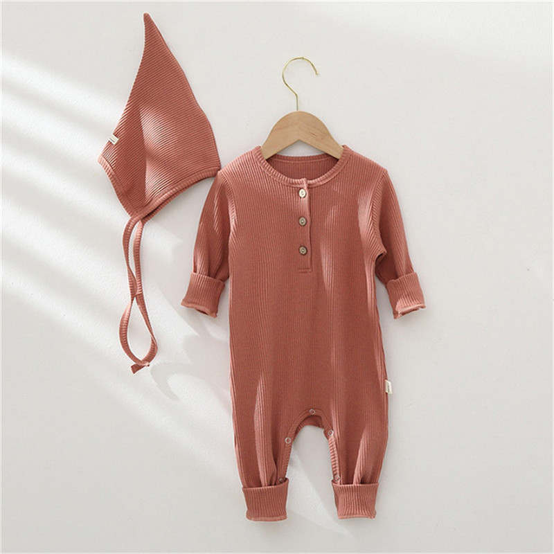 Baby Rompers Boy Girls Sets Infant Clothes Autumn NewBorn Baby Rompers Ribbed Kids Jumpsuit Pajamas Winter Newborn Clothes