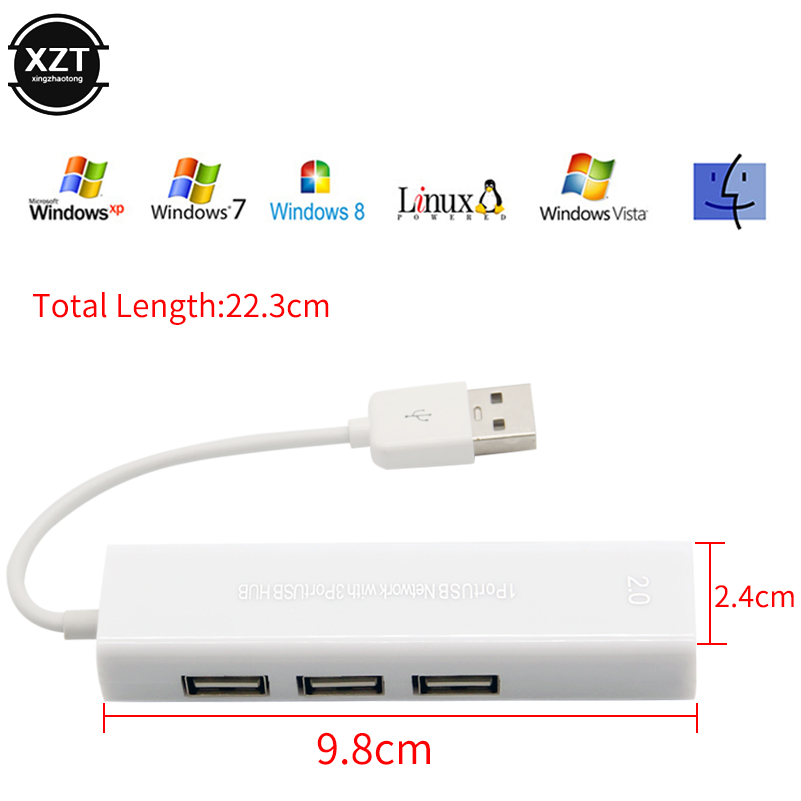 USB Adapter USB Hub to RJ45 Lan Network Card RTL8152 RTL8836A 100 Mbps Ethernet Adapter for Mac iOS Laptop PC Windows