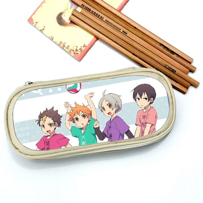 Anime Cartoon Haikyuu!! Cosplay Pencil Case Pencil Bag Zipper Stationery Pouch Organizer Holder Girl Boy Big Capacity