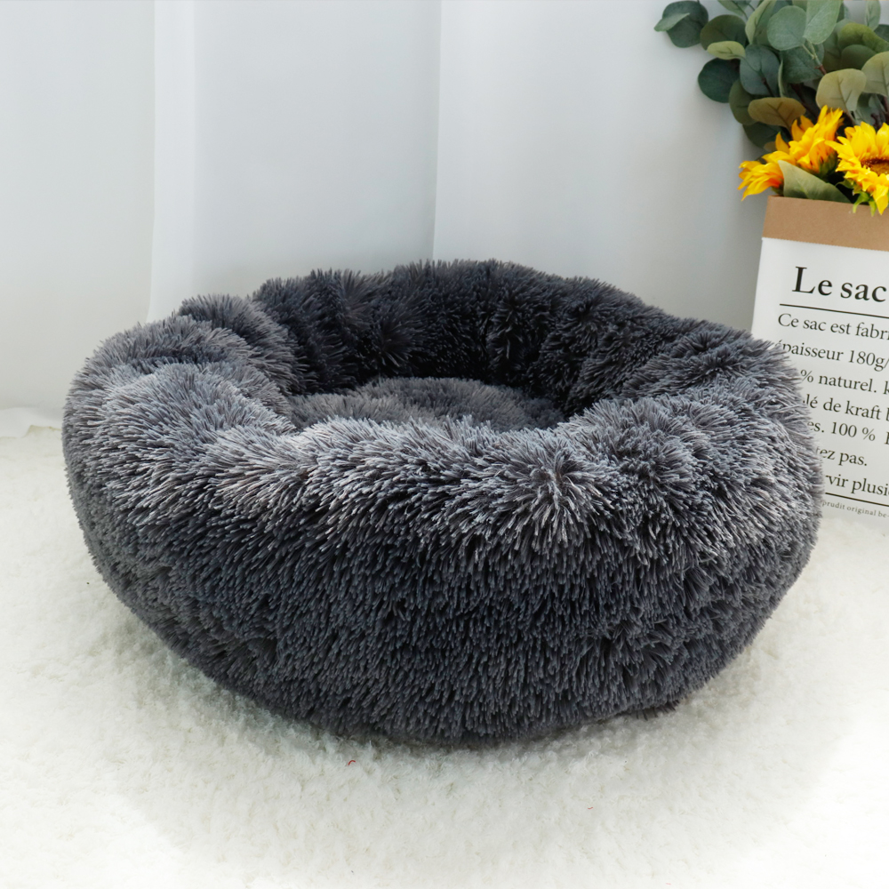 Pet Dog Bed Mat Fluffy Calming Dog Bed Blanket Long Plush Cat Dog House Beds Hondenmand Round Lounger Sofa Sleeping Bag Kennel