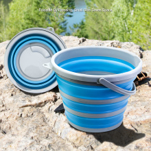 Silicone Folding Collapsible Water Bucket Portable Retractable Travel Water Storage Foldable Container For Camping BBQ Fishing