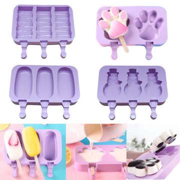 Silicone Ice Cream Mold Popsicle Molds DIY Homemade Cartoon Ice Cream Popsicle Ice Maker Mould For Home Kitchen Accessories