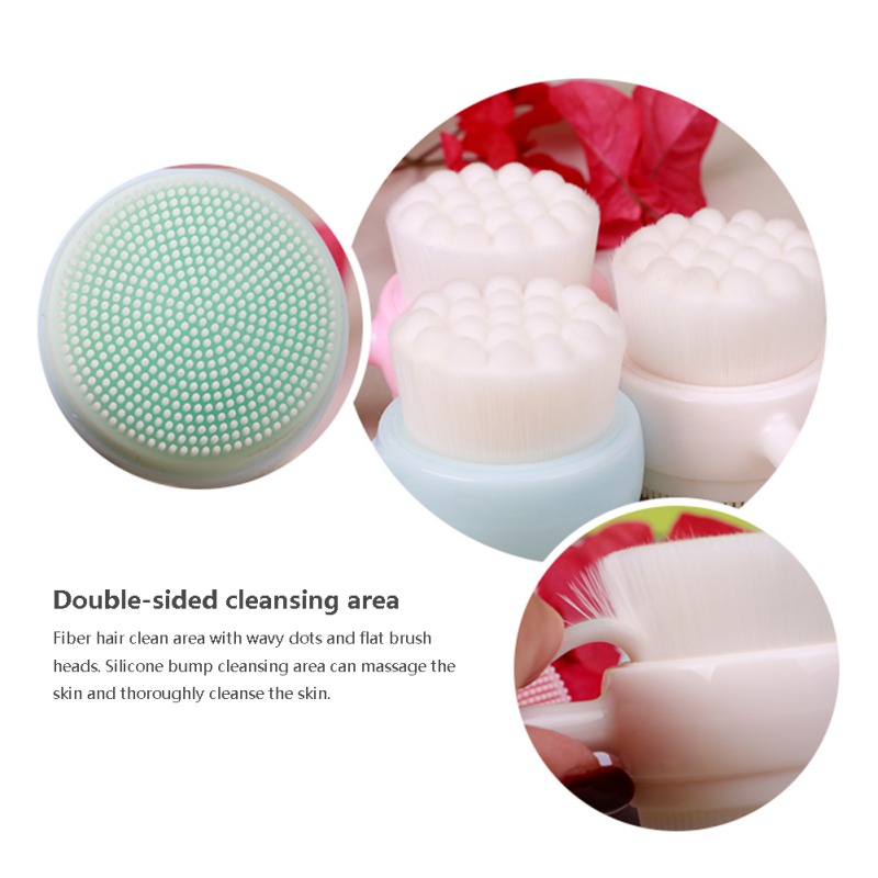 Face Cleaning Vibration Massage Face Washing Product Skin Care Tool Portable Silicone Facial Cleanser Brush