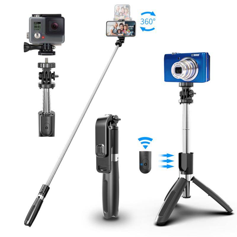 Extensible Wireless Selfie Stick Tripod L02 Mobile Phone Selfie Stick With Bluetooth Remote Control For Mobile Phone Stand