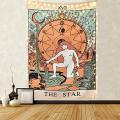 Moon Star Sun Tarot Tapestry Wall Hanging Medieval Europe Divination White and Black Wall Tapestries bedroom decor
