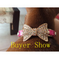 Cool Dog Collars Small Dogs Bling Crystal Bow Leather Pet Collar Puppy Choker Cat Necklace dog harness leash dog cat Accessories