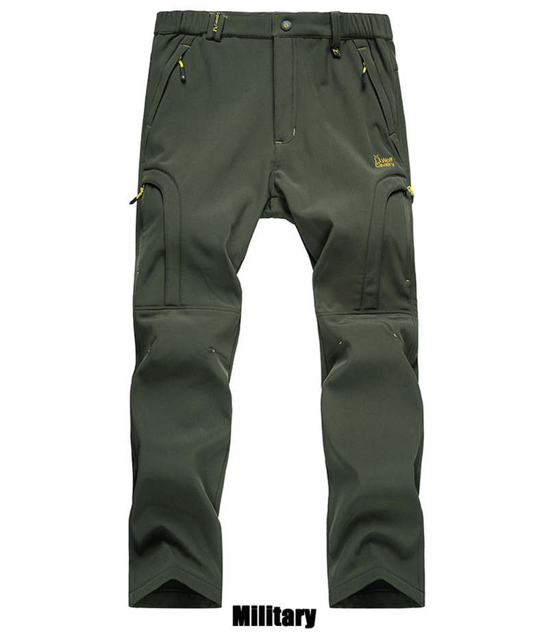 UNCO&BOROR Shark Skin Softshell Outwear Tactical Pants Men women Winter Waterproof Thermal Camo Fleece Pants brand male Trousers