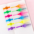 6Pcs/lot Fluorescent Oblique Head Marker Pens Mini Cute Kawaii 6 Colors Highlighter For Drawing School Supplies