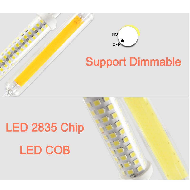 R7S Led Bulb COB Glass Tube Dimmable led Lamp 78mm 6W 118mm 15W Replace Halogen 50W 100W Floodlight Diode Spot Light AC110V 220V