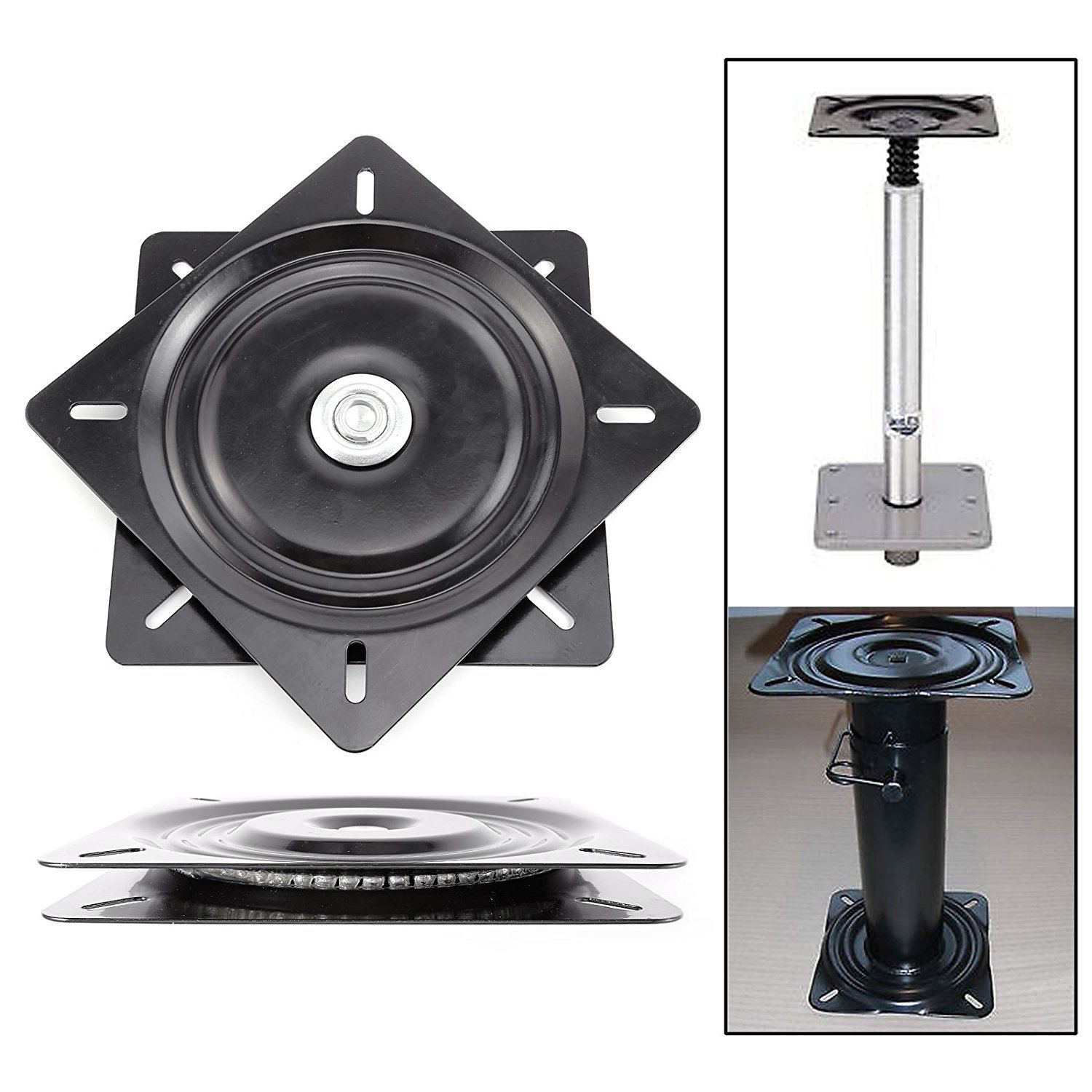 DSHA -6 inch boat seat swivel plate fishing boat marine seat swivel rotation 360 degree rotation universal set 15.4 x 15.4 x 2