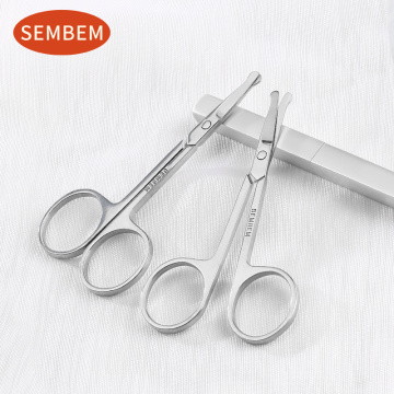 SEMBEM Makeup Scissors Stainless Steel Eyebrow Scissors Safe Round Tip Nose Hair Trimmer Cosmetic Beauty Scissors Hair Cut Tool