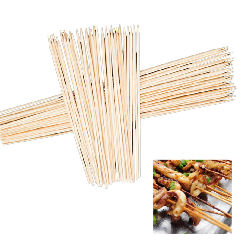 IVYSHION 90PCs/Set BBQ Accessories Skewers Grill Shish Kabob Barbecue BBQ Tools Wood Churrasco Forks Grill Mats