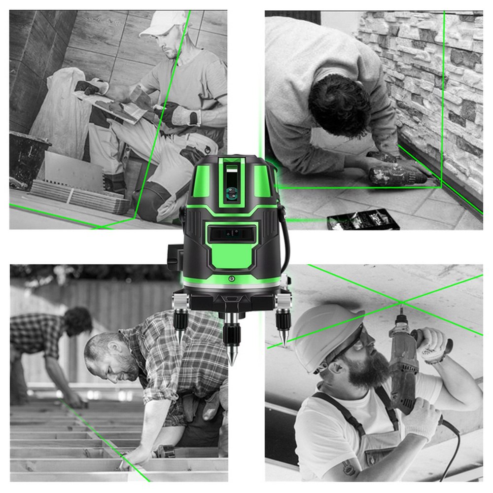 Rotary Laser Level 360 Green 2/3/5 Lines Cross Line Auto Self Leveling Measure Tool Laser Leveler Vertical Line Indoor Outdoor