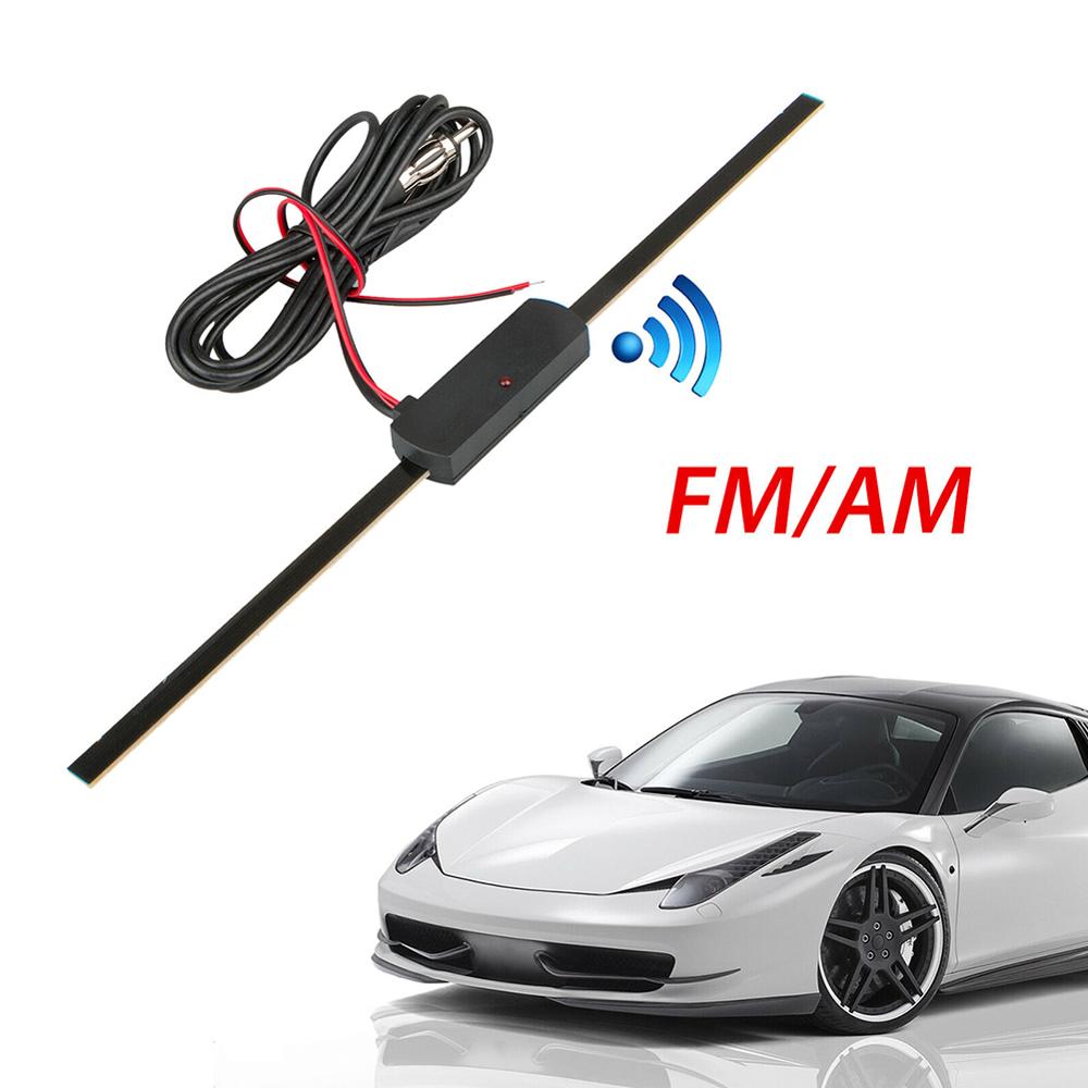 Hot Sale Universal Car Antenna Booster Car Electronic FM/AM Radio Antenna Windshield Mount 12V Black