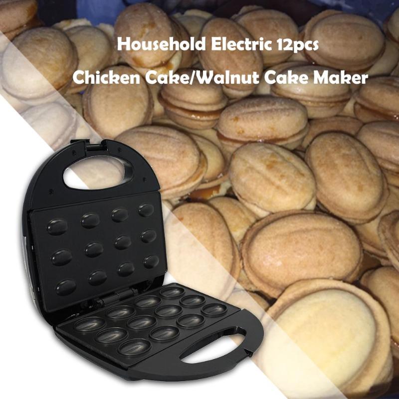 Household Electric Walnut Cake Maker Breakfast Machine Iron Toaster Baking Breakfast Oven UK Plug