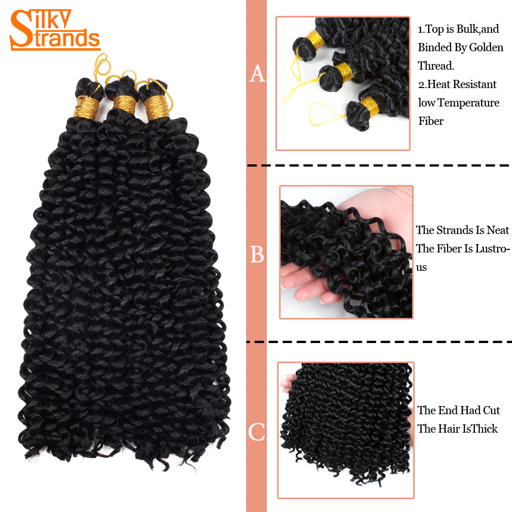 Silky Strands Synthetic Hair Ombre Curly Crochet Hair Extensions For Black Women Bohemian Braiding Hair Bulk For Twist Braids