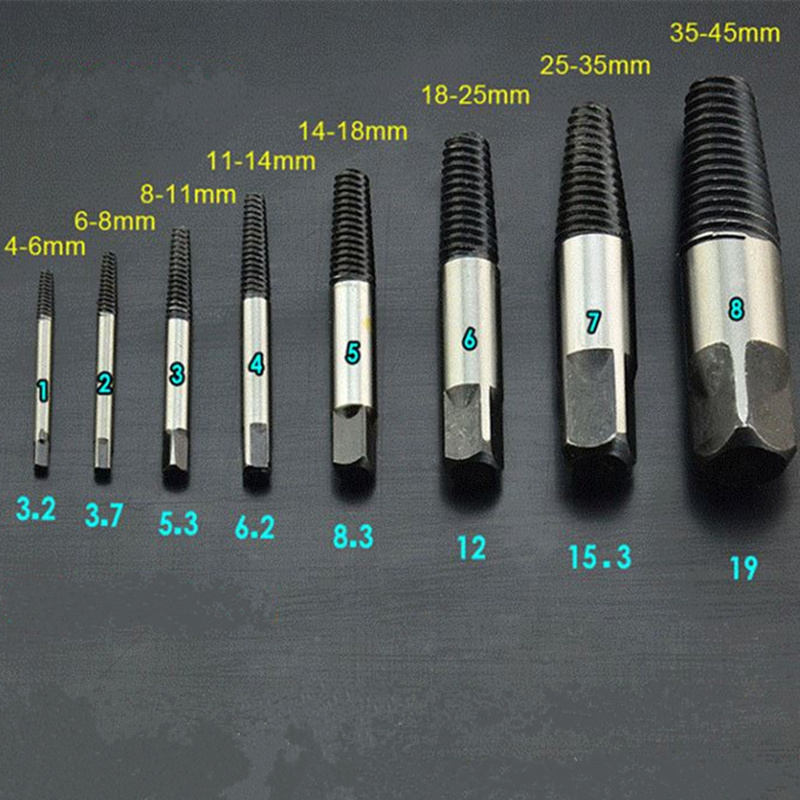 8pcs/set high quality screw bolt extractors Drill Bits for Damaged Screws Broken Pipe Remover Tool