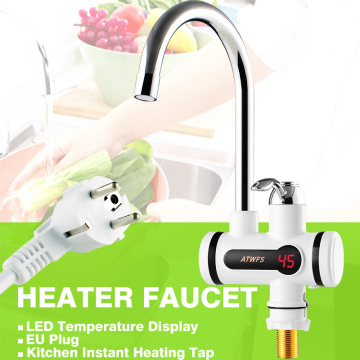 Electric Hot Faucet Water Heater Electric Tankless Water Heating Kitchen Faucet Digital Display Instant Water Tap 3000 W