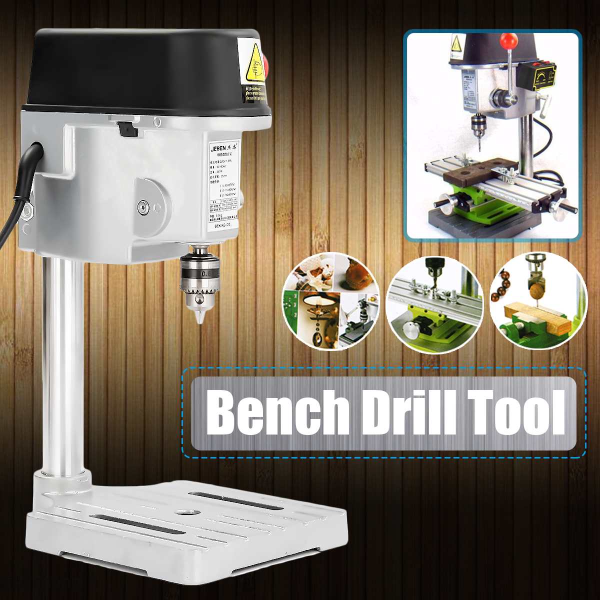 220V Drill Press Mini Drilling Machine 240W for Bench Machine Table Bit Drilling Chuck 0.6-6.5mm Wood Metal Electrical Tools