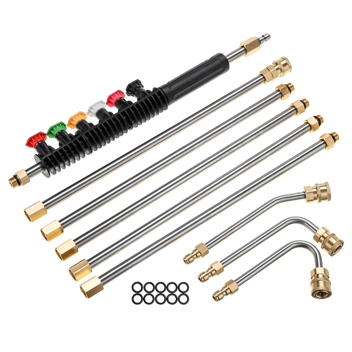 Pressure Washer Extension Wand Set with Spray Nozzle 4000 PSI Power Washer Lance Cleaner 1/4" Quick Connecting Pivoting Coupler