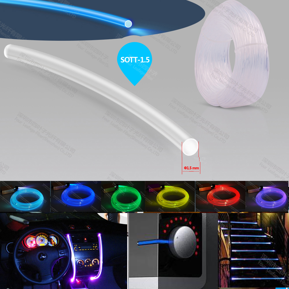 super brightness 1.5mm soft solid core side glow cable optic fiber lights for lighting digital products