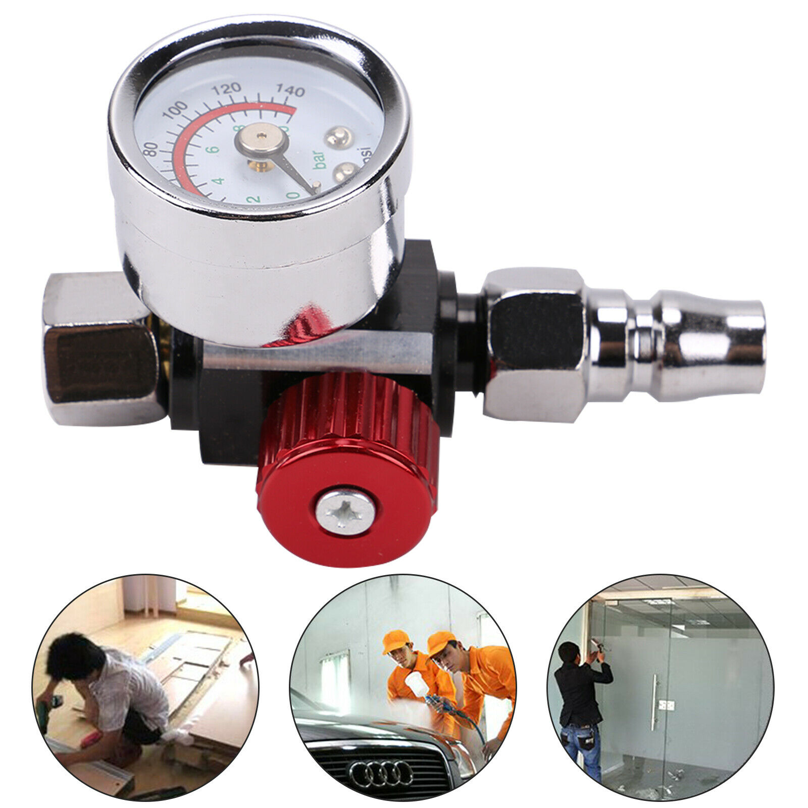 High Quality Spray Paint Gun Air Regulator Gauge & Adapter Pneumatic Spray Gun Accessories