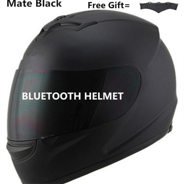 Unisex-Adult's Full-Face Style Bluetooth Integrated Motorcycle Helmet with Graphic (Matte Black, SMALL)