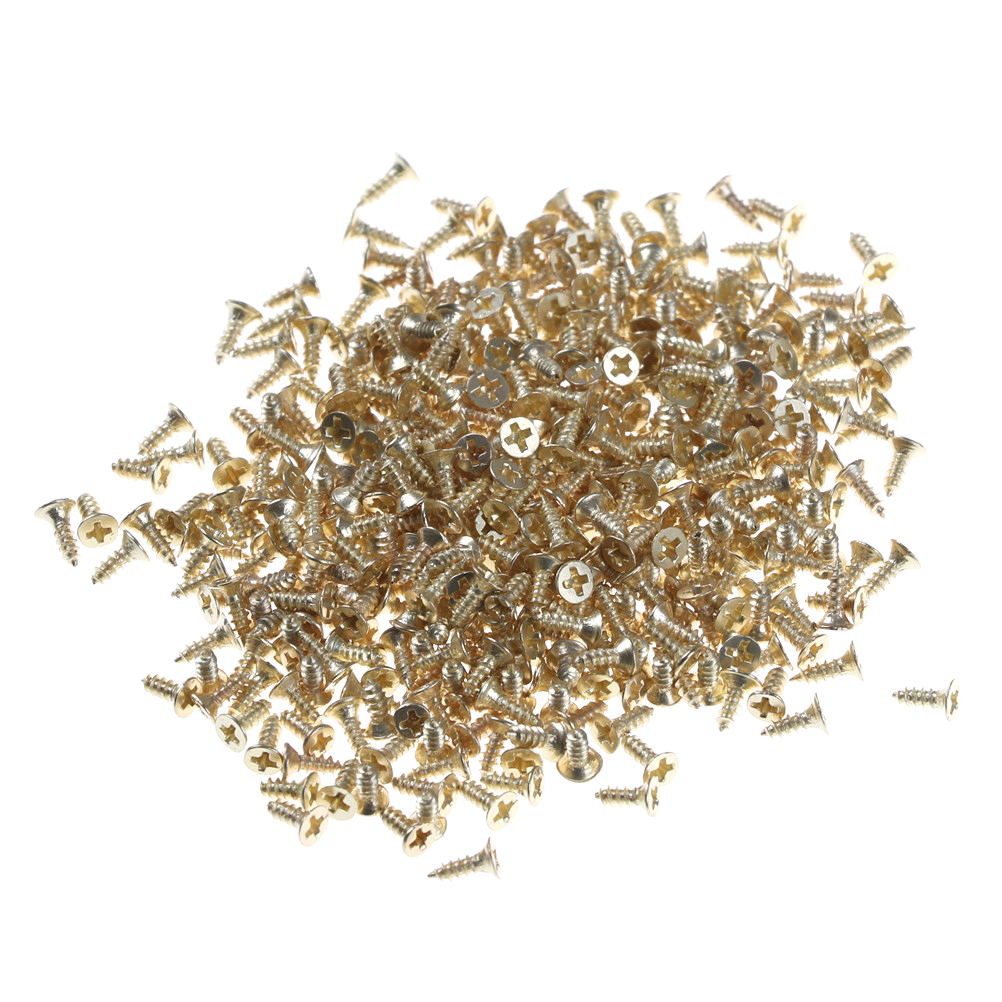 About 380pcs/pack 2*6mm Flat Self-tapping Screws Brass Material Golden Screws DIY Model Making Tools