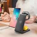 Bonola 3 in1 Wireless Charging Station For Samsung Galaxy Watch/Buds/S10/S9 Fast Qi Wireless Charger For Samsung Note10/Note9/S8