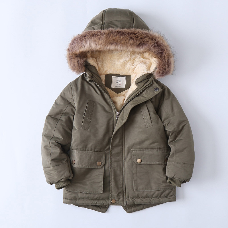 fleece Jacket For Boys&Girls Cotton Winter Sport Jacket&Outwear Boys Cotton-padded Jacket,Boys Girls Hooded Winter Warm Fur Coat