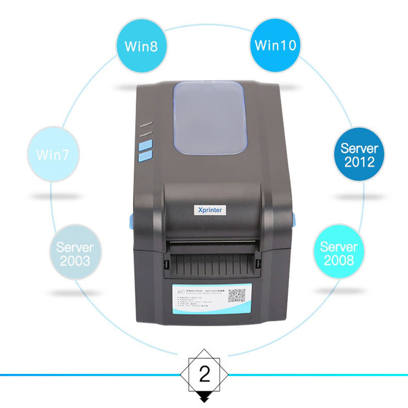 Xprinter Thermal Label Barcode Printer Receipt Label Printer Bar Code QR Code Sticker Machine 20mm-80mm Auto Stripping 370B