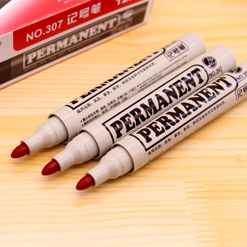 1 Pcs Round Toe Permanent Marker for Paper Plastic Metal Glass for Office Industrial Paint Writing
