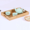 Wooden Serving Tray Tea Cutlery Trays Storage Pallet Fruit Plate Decoration Food Bamboo Rectangular