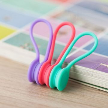 3pcs Cute Magnet Earphone Cable Holder Clip Kawaii Stationary Cord Winder Organizer Office Desk Korean Accessories Wrap Desk Set