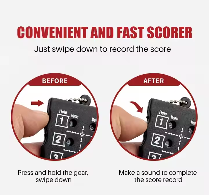 Portable 18-Hole Stroke Counter with Competition Attachment GP Golf Scorecard & Holder Accessories for Golfers6