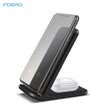 15W 2 in 1 Wireless Charger Stand Quick Charge Pad Dock Station For iPhone 12 11 XS XR X 8 Airpods Pro Samsung S20 S10 S9 Buds