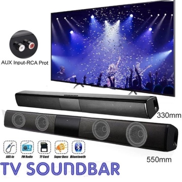 Bluetooth Speaker 20W TV Speaker Wireless Portable Column Bass Soundbar Subwoofer with FM Radio for Computer TV Sound System