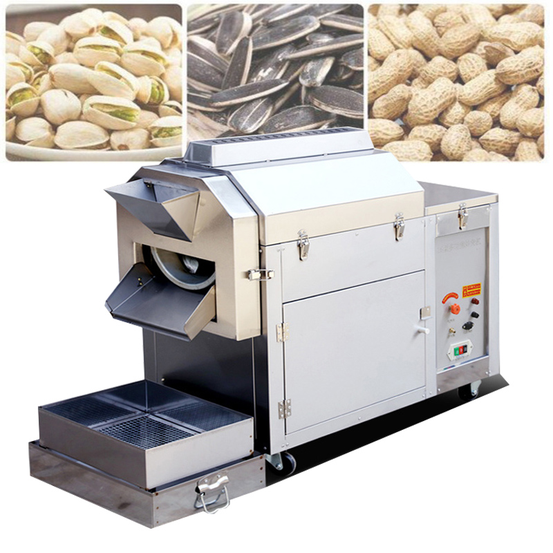 Stainless steel Chestnut Roaster Machine For Macadamia Nut Chickpeas Commercial Nut Roasting Machine