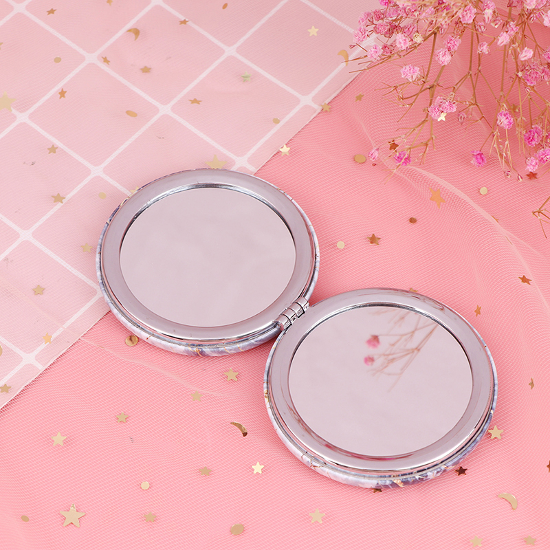 1PCs Marble Pattern Portable Double Sided Mirror Foldable Pocket Makeup Mirror Women Girls Beauty Cosmetic Compact Mirrors