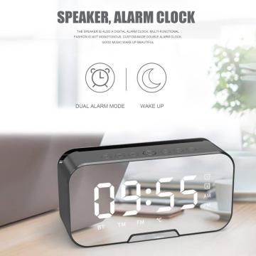Multifunction Bluetooth 5.0 Wireless Desktop Speaker Radio Mirror Alarm Clock