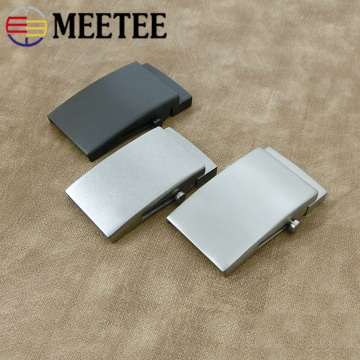 Meetee 1pc 35/38mm Pure Titanium Belt Buckles Anti-allergy Toothless Roller Automatic Buckle Belts Head Clasp DIY Leather Craft