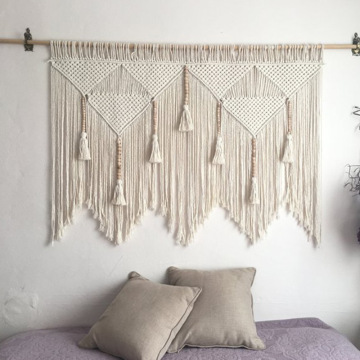 Macrame Wall Hanging Handwoven Bohemian Cotton Rope Boho Tapestry Home Decoration Bedroom Wall Curtain Ramadan Eid Mubarak Decor