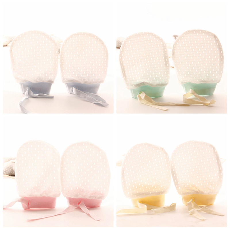 Newborn Anti Scratching Mittens Summer Breathable Mesh Baby Gloves Kids Protection Face Cotton Scratch Gloves Mittens