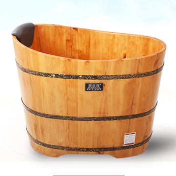 High Quality Bathtub Cask Adult Barrel Bath Tub Solid Wood Small Bathroom Tub Wooden Bath Household Barrel Tub