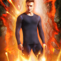 Men's thermal underwear set round neck cold-proof thin bottoming long Johns